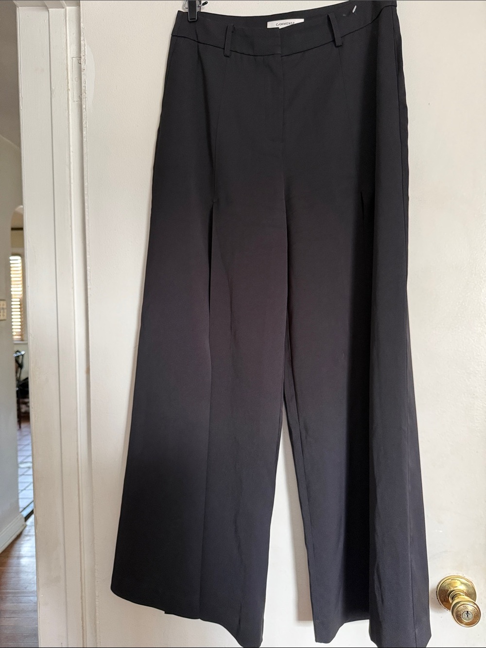 Commense Black Wide-Leg Trousers